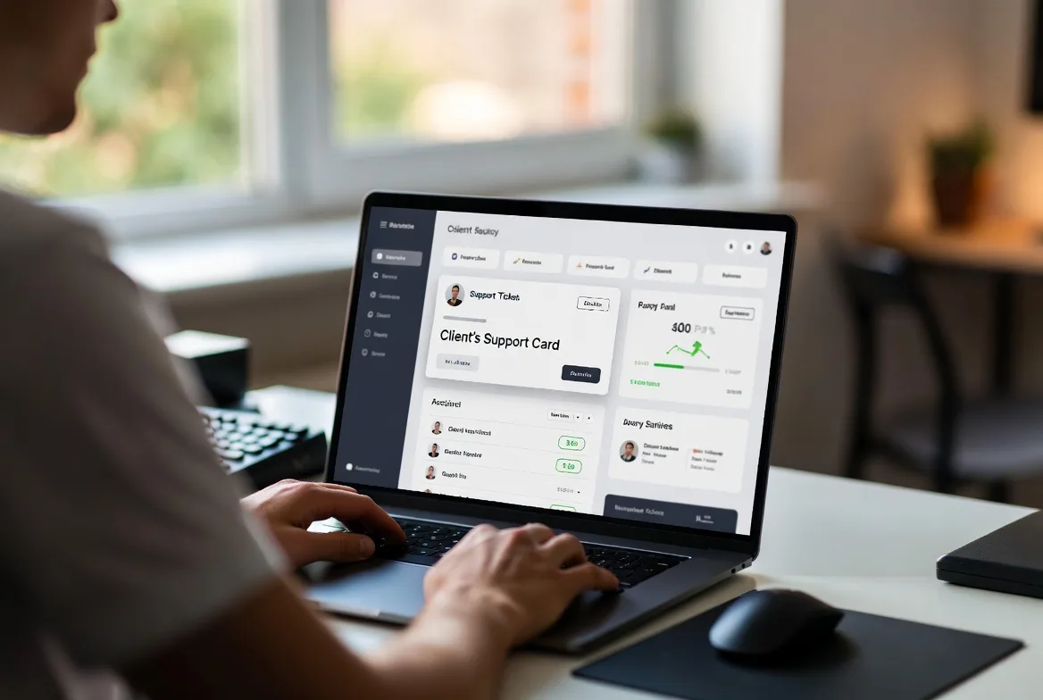 help desk software dashboard with support tickets