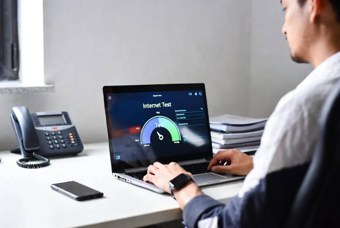 Testing internet connection speed and stability for VoIP troubleshooting