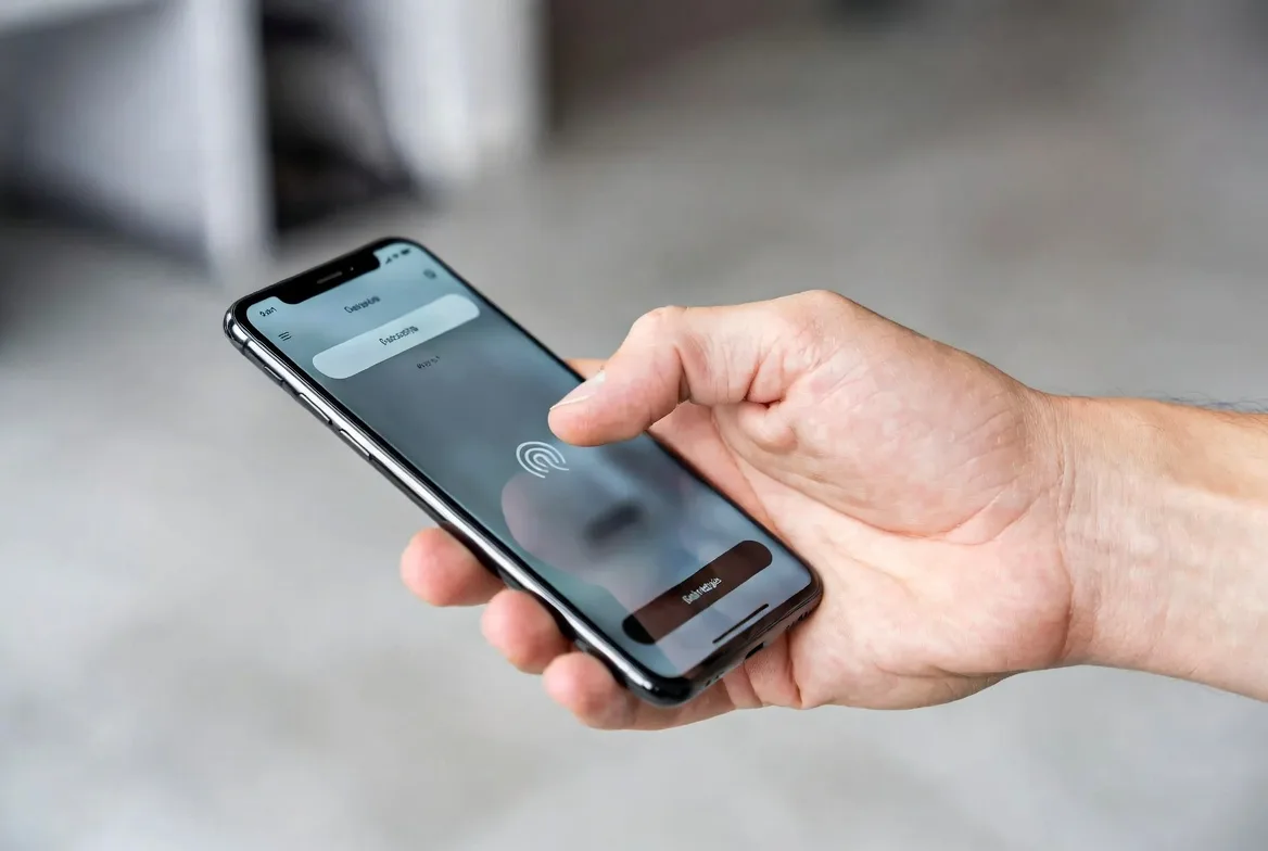 paying with mobile wallet on smartphone