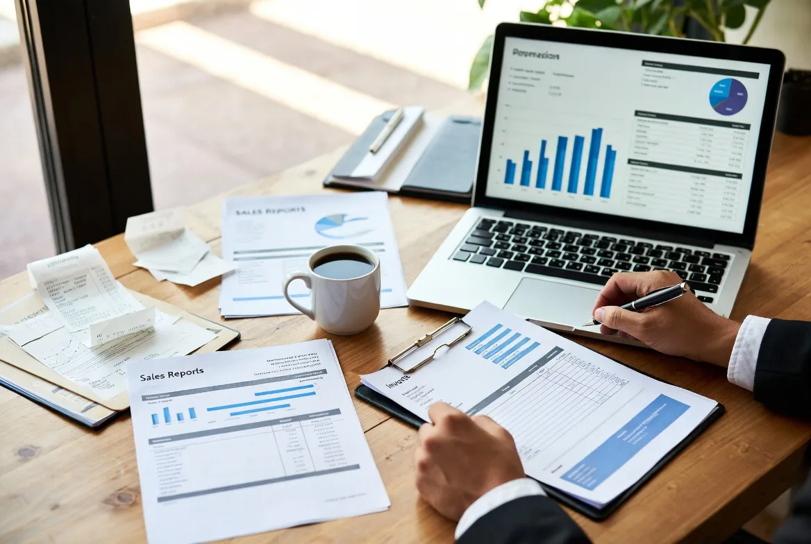 Organizing financial documents and transaction records for bookkeeping