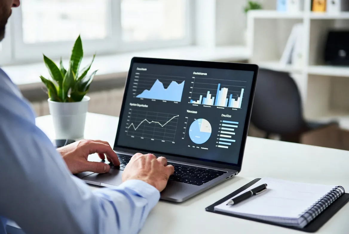 Business owner analyzing VoIP performance and choosing the right features