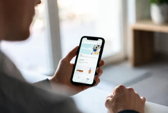 user browsing ecommerce website on smartphone