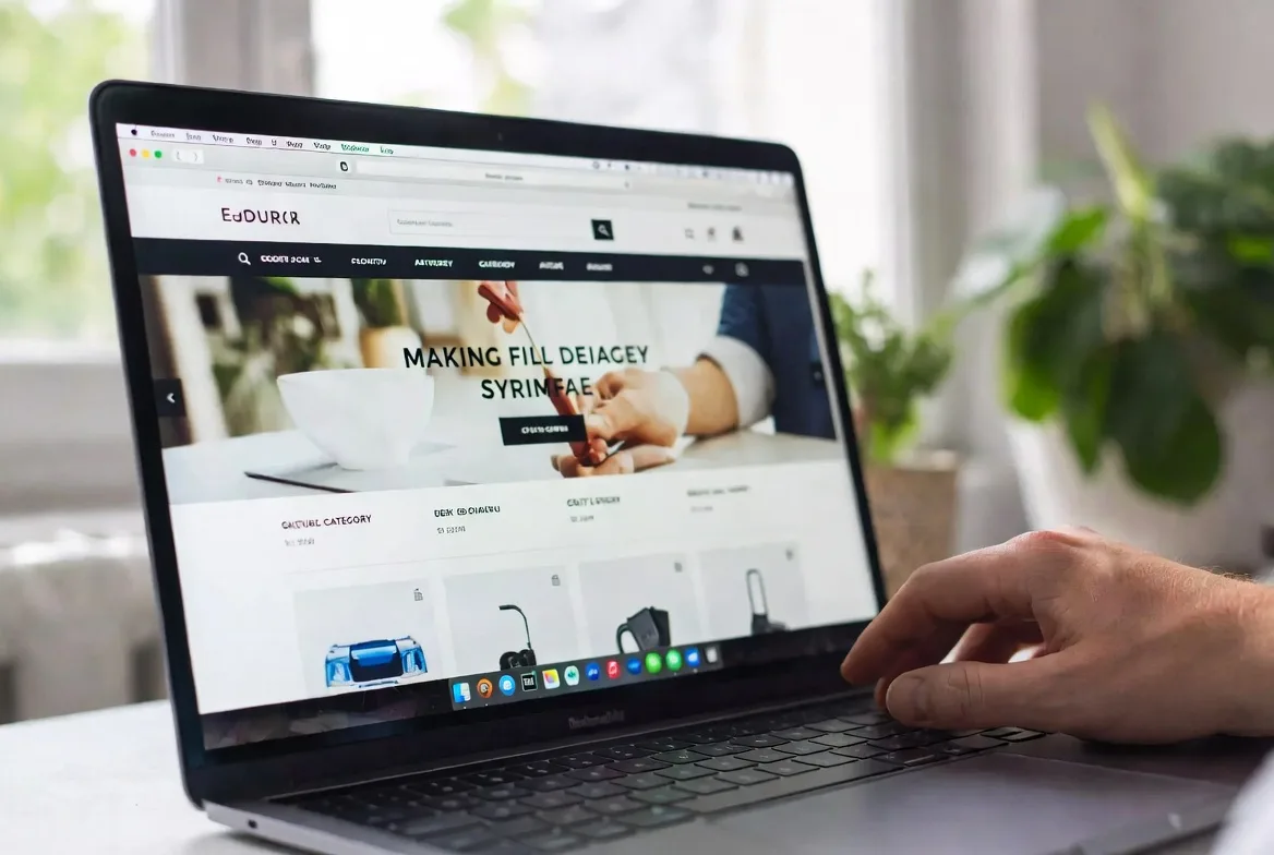 ecommerce homepage layout with categories and featured products