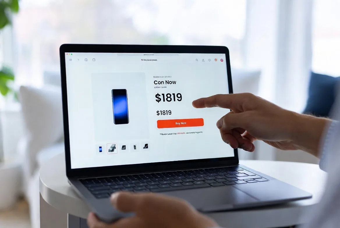 ecommerce product page with product image price and buy button