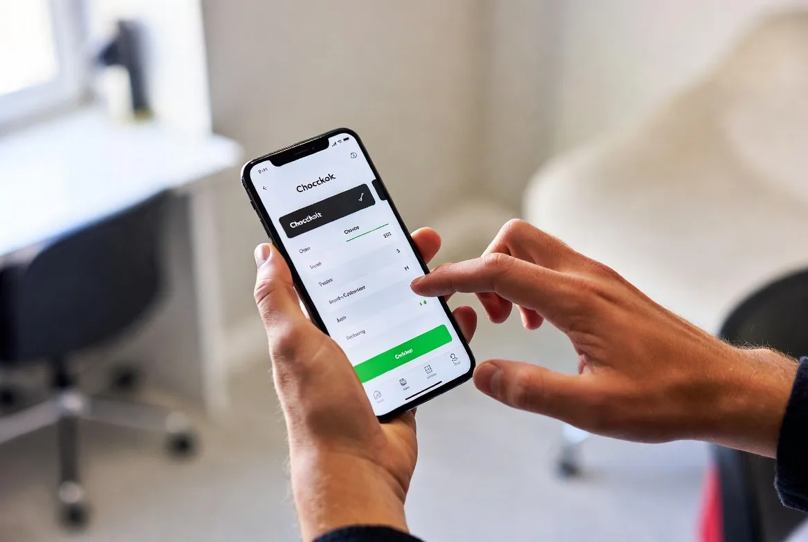 completing ecommerce checkout on mobile phone