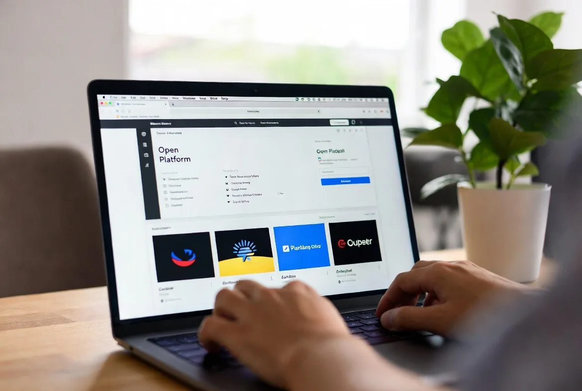 comparing ecommerce platforms on laptop