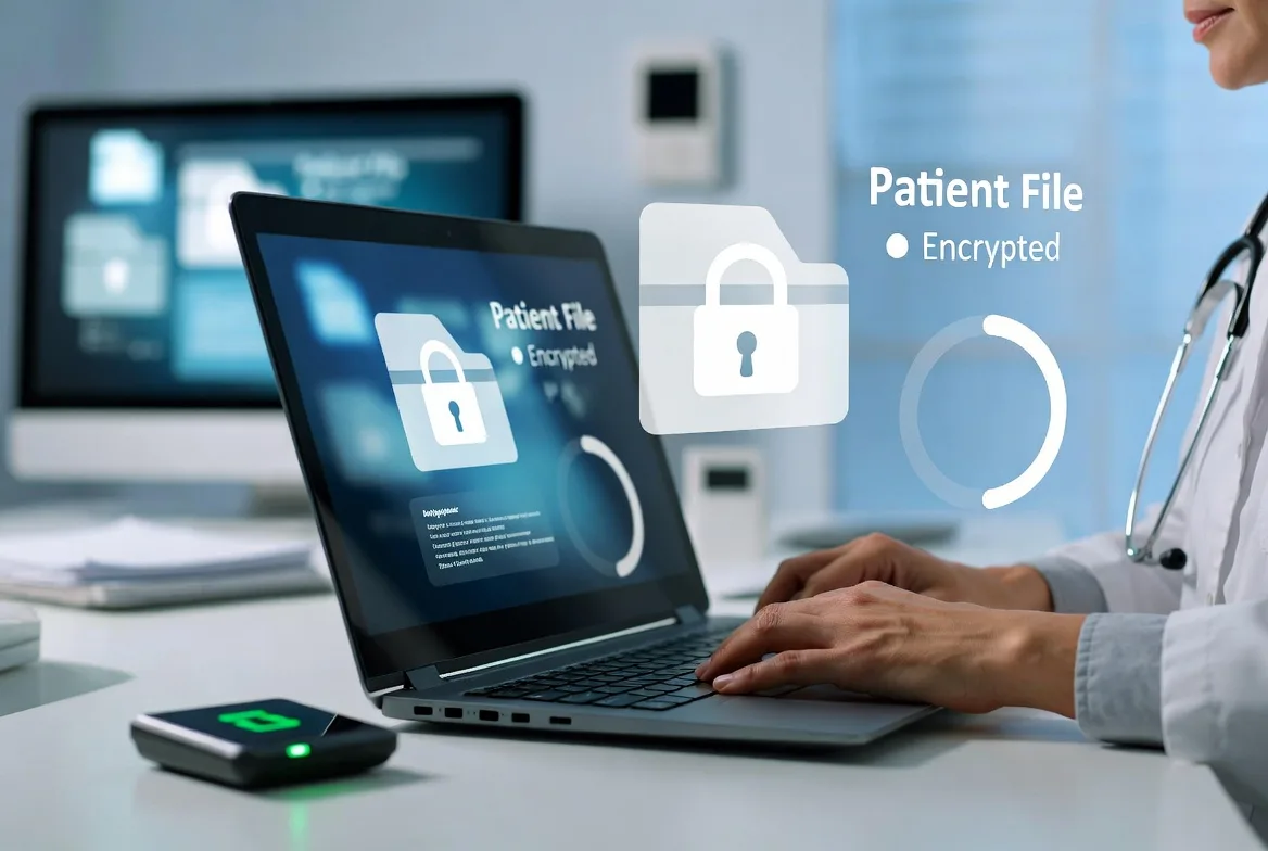 Encryption protects records at every stage