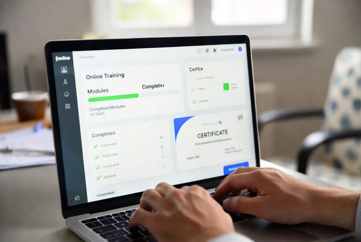 The LMS records progress automatically as learning happens